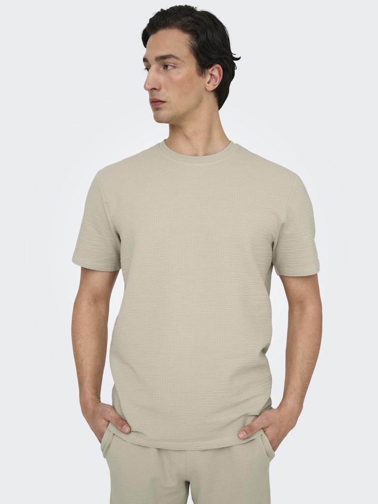 Only & Sons Kian Life Reg Seersucker Ss Tee Heren