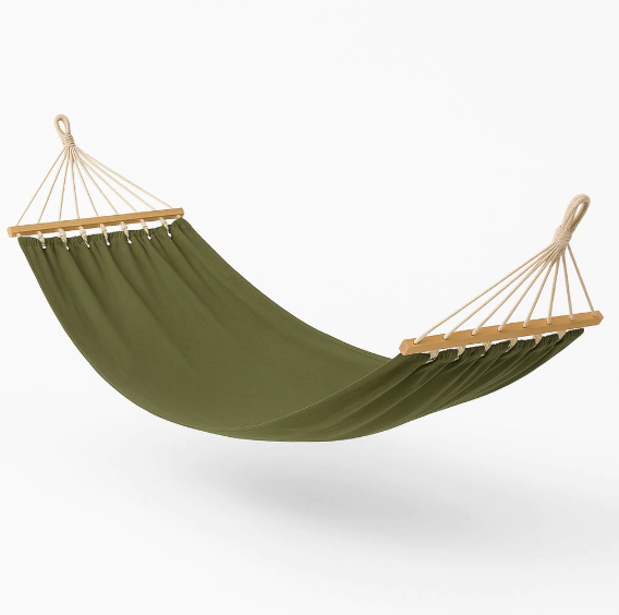 Hangmat 200X100Cm Groen Met Stokken Max 120Kg