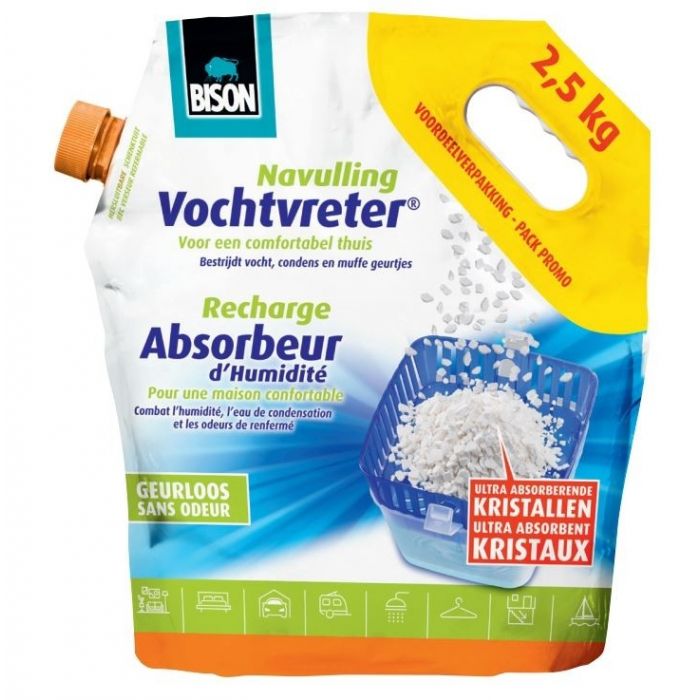 Bison Vochtvreter 2,5 Kg Navulling Neutraal Economy Pack