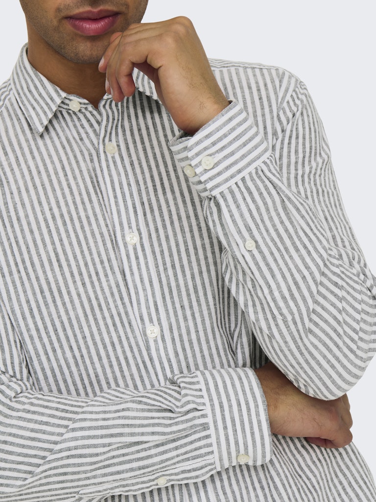 Only & Sons Caiden LS Stripe Linen Shirt 660 Heren