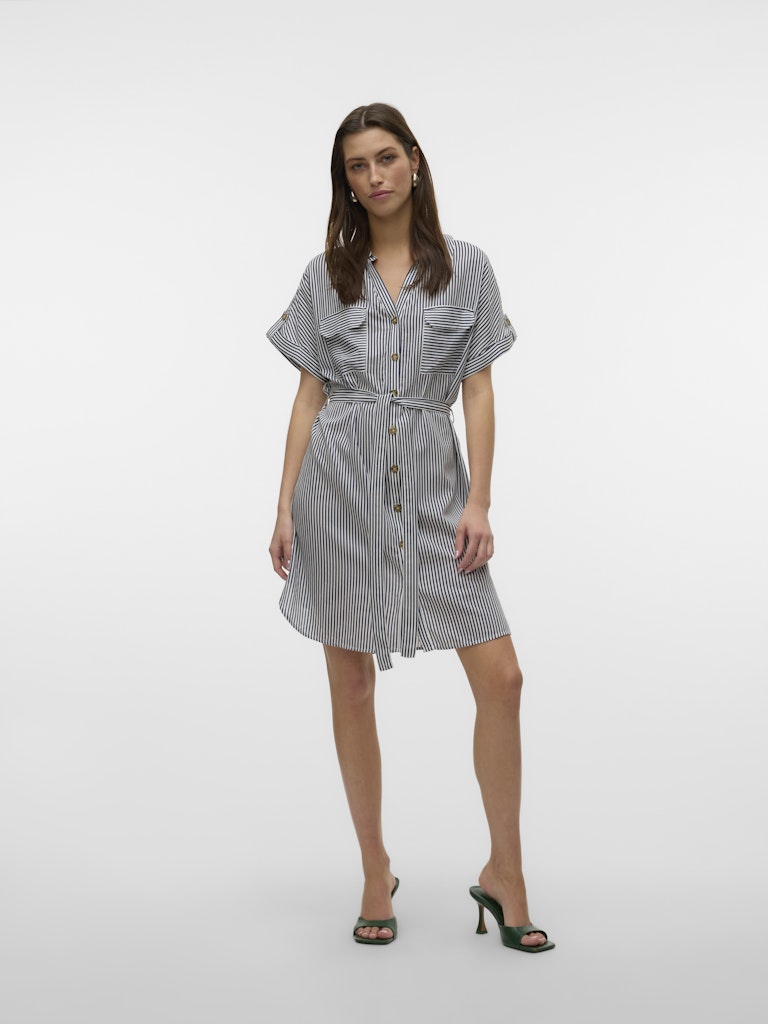 Vero Moda Bumpy Ss Short Shirt Dress Dames