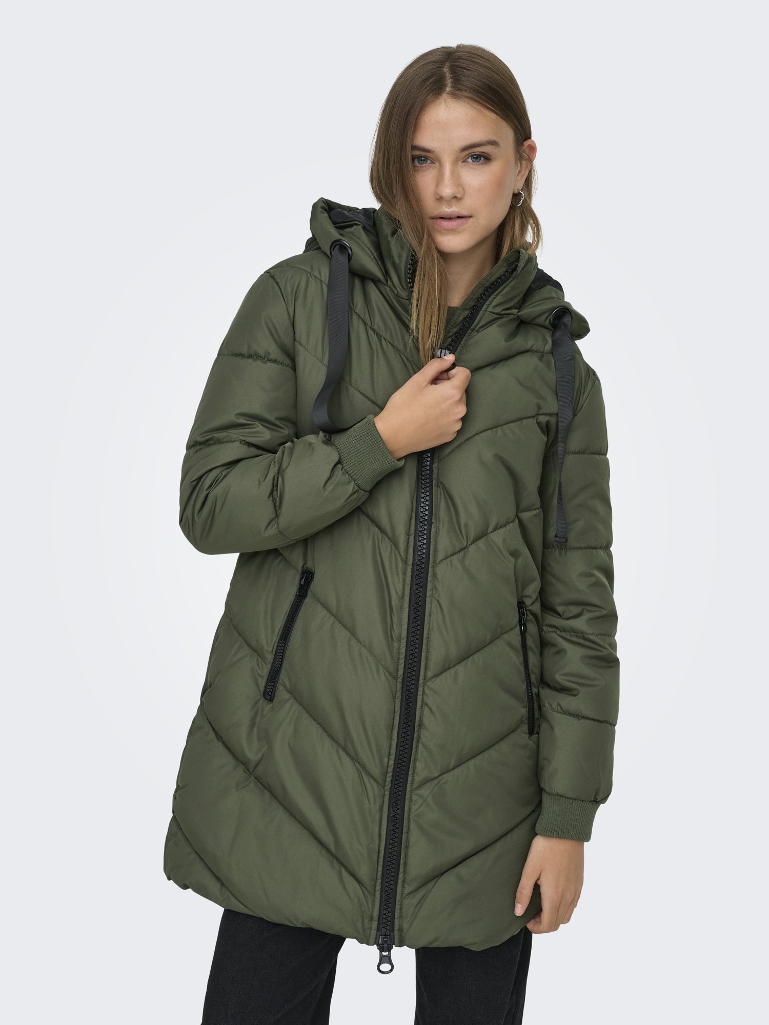 Jacqueline DE Yong Skylar Padded Hood Jas Dames