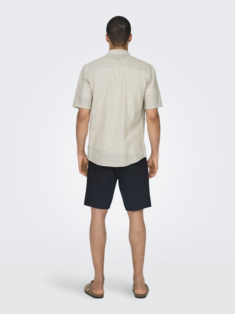 Only & Sons Caiden Life SS Solid Linen Blend Heren