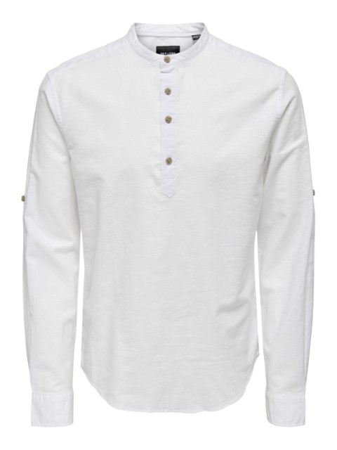 Only & Sons Caiden Ls Halfplackt Linen Shirt Heren