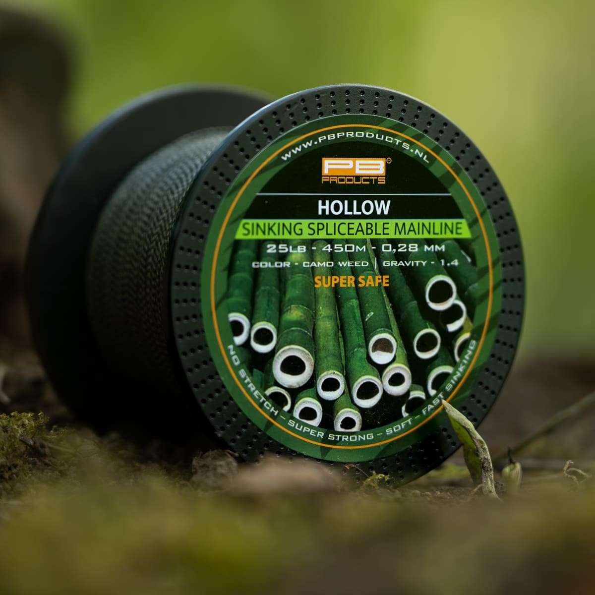 PB Products Hollow Braid 0.28mm 25lb 450M Splicable Camo Weed
