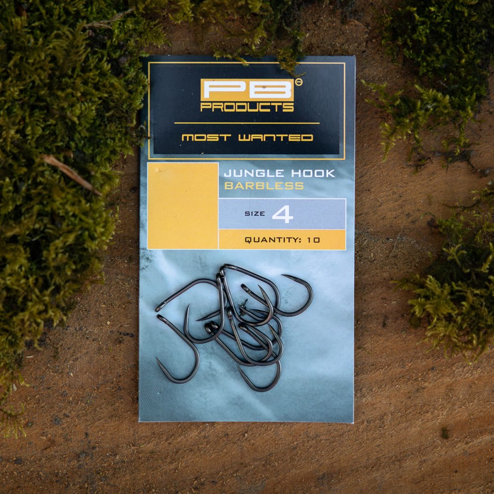 PB Products Jungle Barbless Hook Dbf Size 4 10Pcs