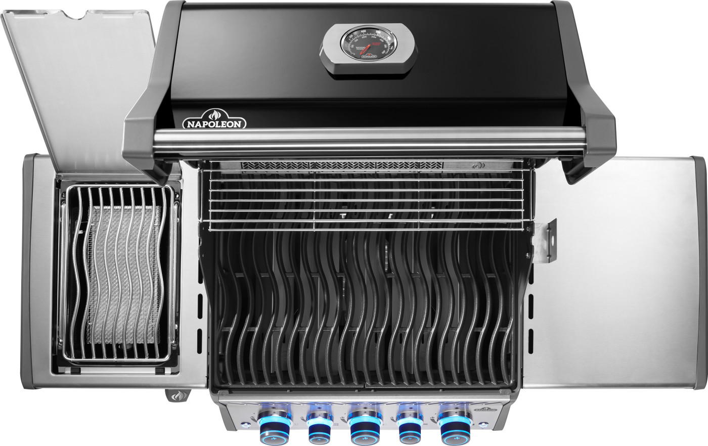 Napoleon Rogue Pro-S 425 Met Sizzle Zone En Achterbrander Zwart Incl Draaisp