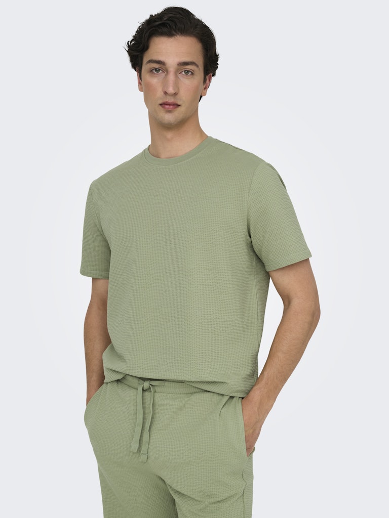 Only & Sons Kian Life Reg Seersucker Ss Tee Heren