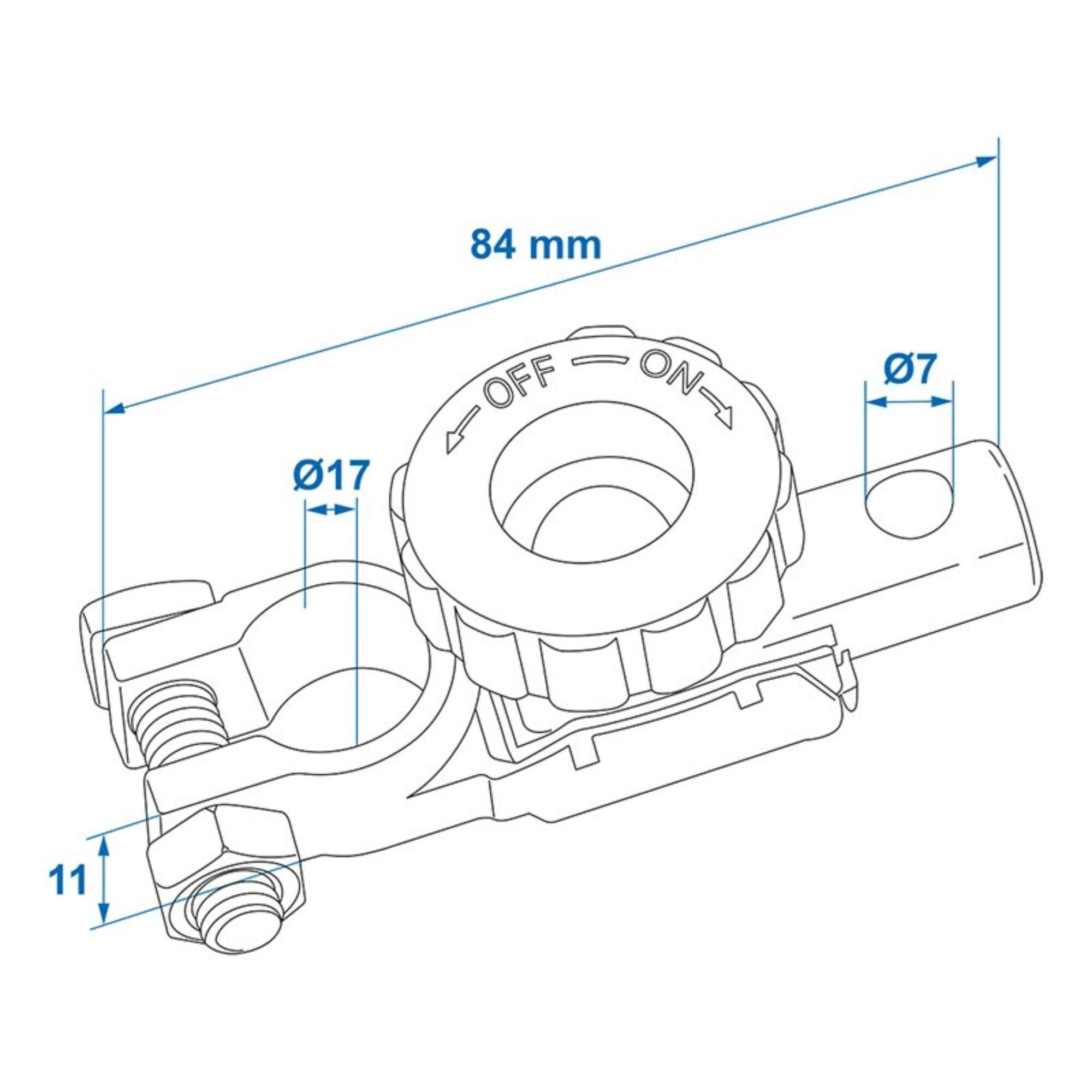 Proplus Accupoolklem (-) 17,5Mm Met Stroomonderbreker Proplus Accupoolklem (-) 17,5Mm Met Stroomonderbreker