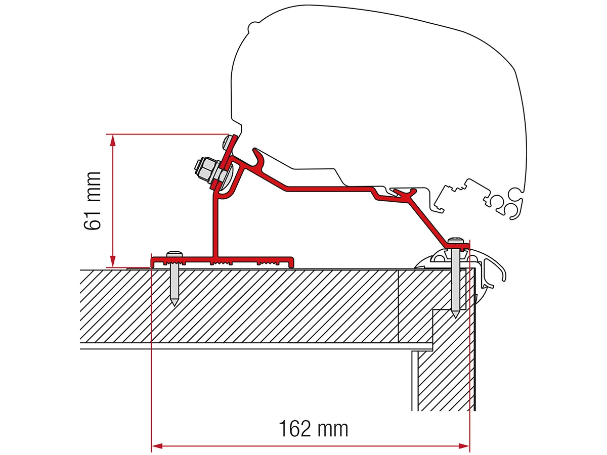 Fiamma Adapter F80 Caravan Roof 340