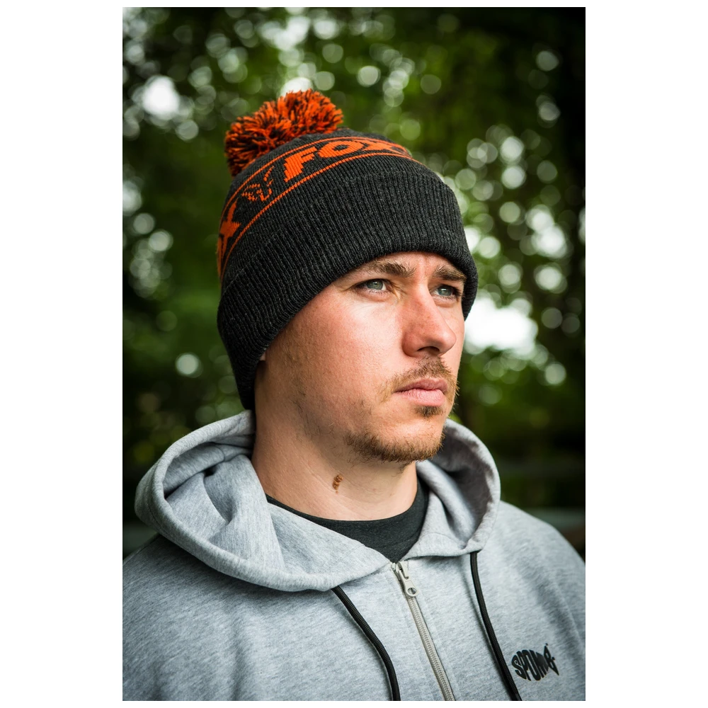 Fox Collection Bobble Hat Black/Orange