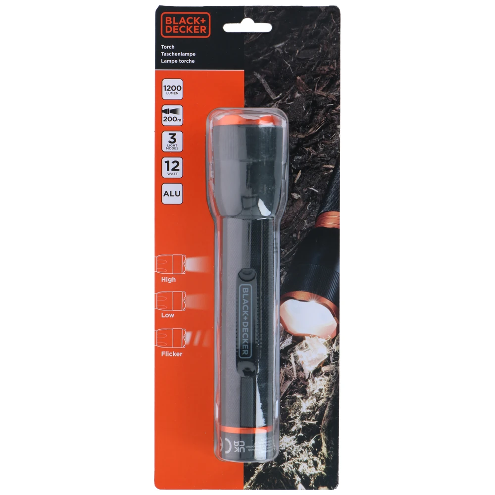 Black & Decker Zaklamp Led 12W 1200Lm 200M