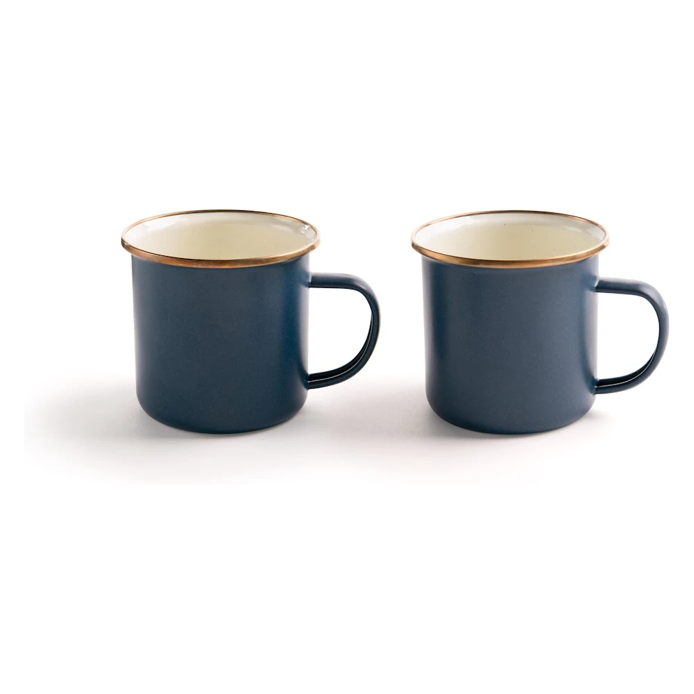 Barebones Enamel 2-Tone Mug Set - Indigo Blue