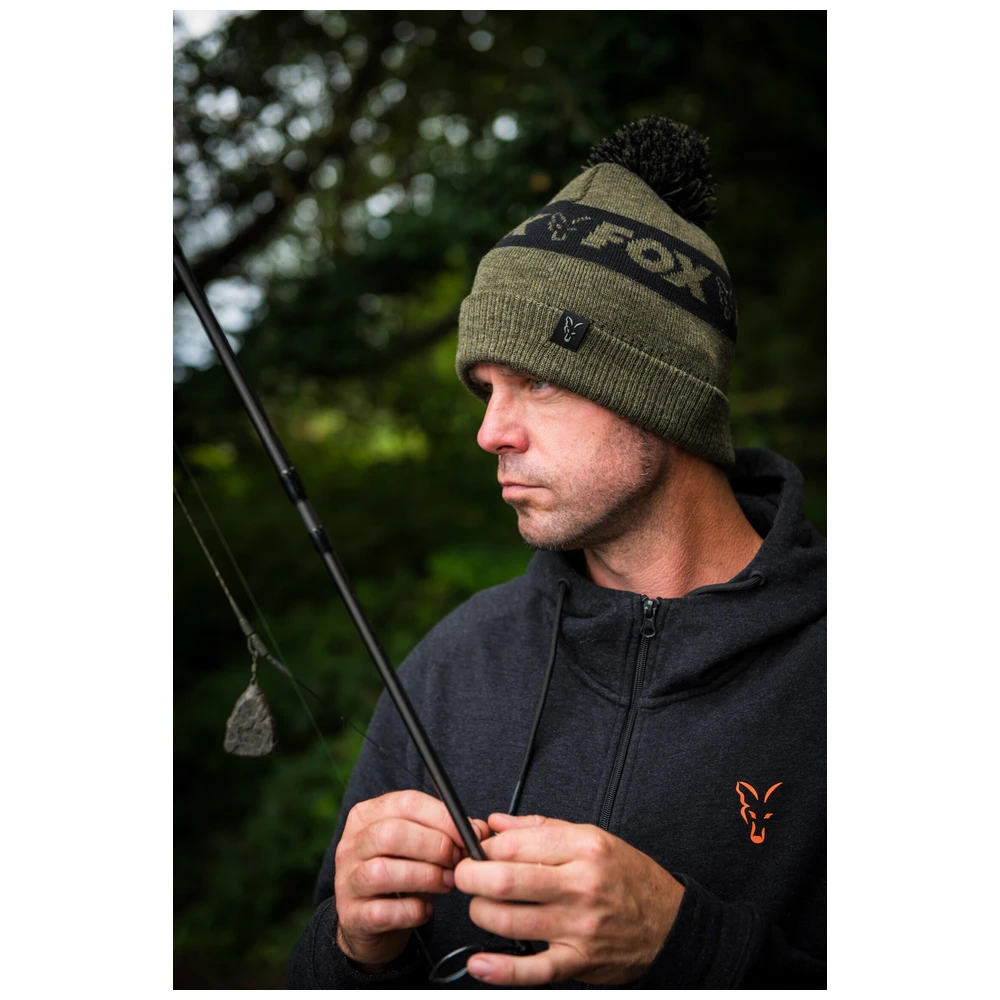 Fox Collection Bobble Hat Green/Black