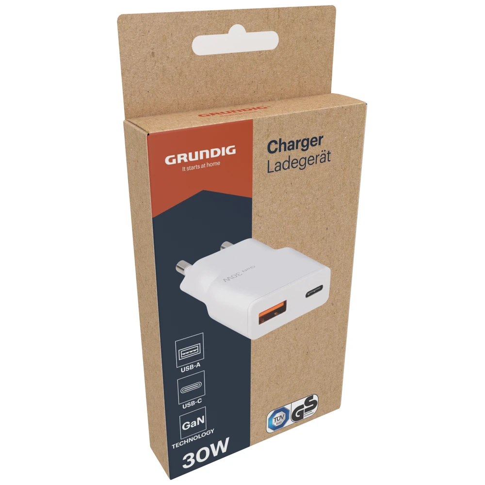 Grundig Stekker Lader Usb-A EN Usb-C Uitgang 30W