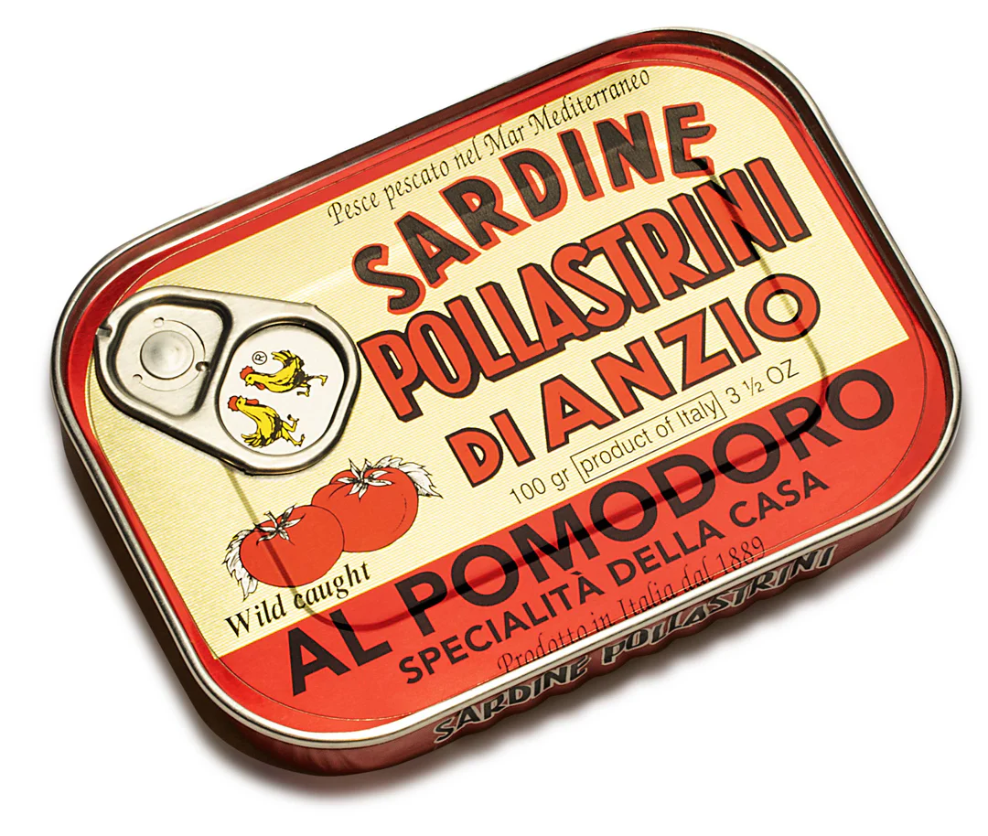 Pollastrini Sardines In Tomatensaus 100 Gr