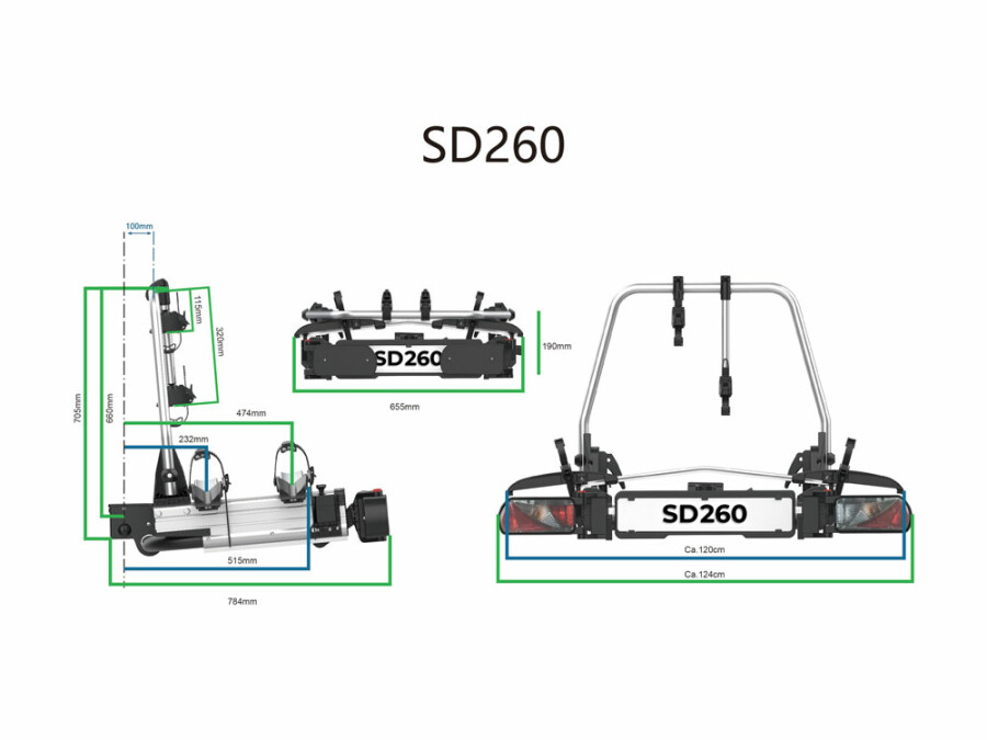Enduro Fietsendrager SD260 Buscamper