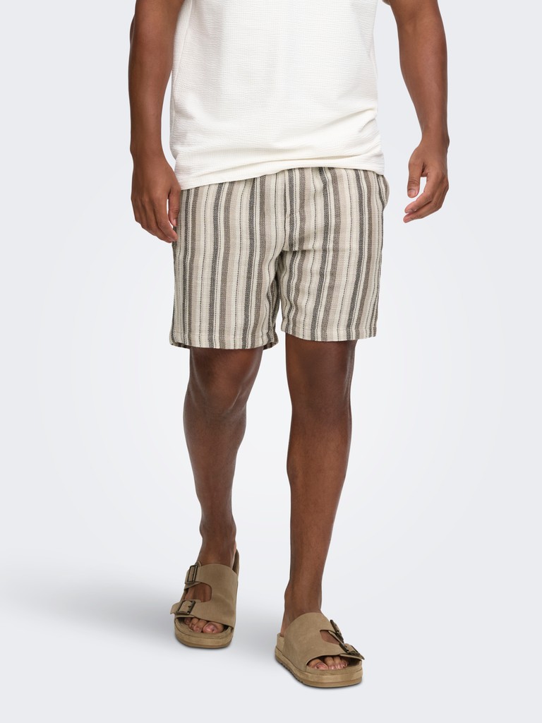 Only & Sons Trev Life Reg Stru Stripe Shorts Heren