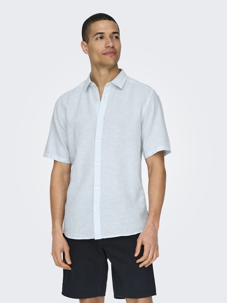 Only & Sons Caiden Life Ss Solid Linen Blend Heren