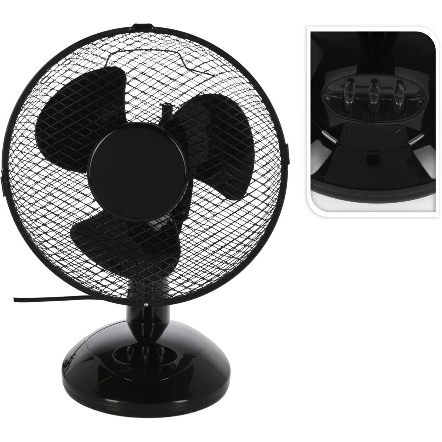 Ventilator Tafelmodel 23Cm Zwart