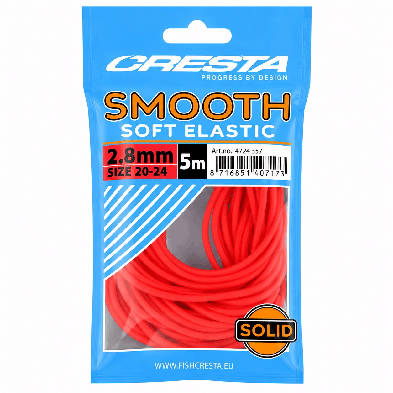 Cresta Smooth Soft Elastic Fluo Red 2.8mm 5M