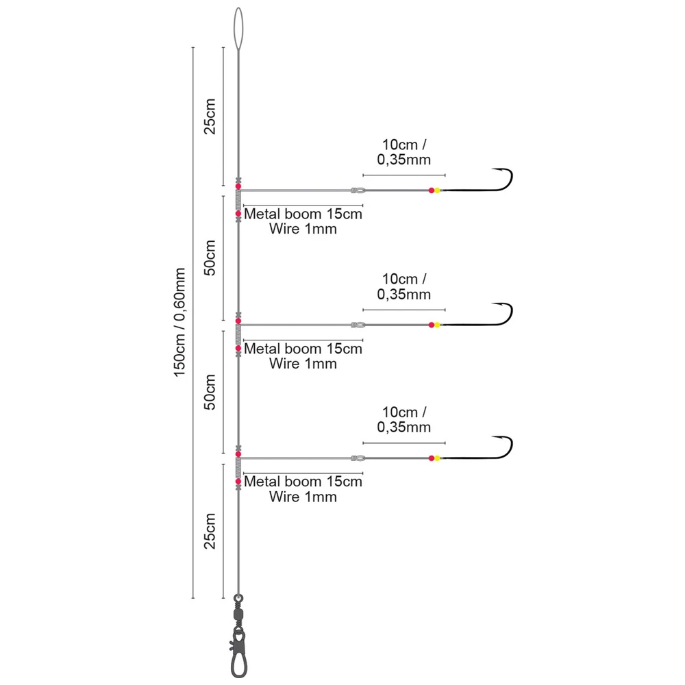Spro Salt Rig Metal Boom 24 #6 0.60/0.35MM 150CM