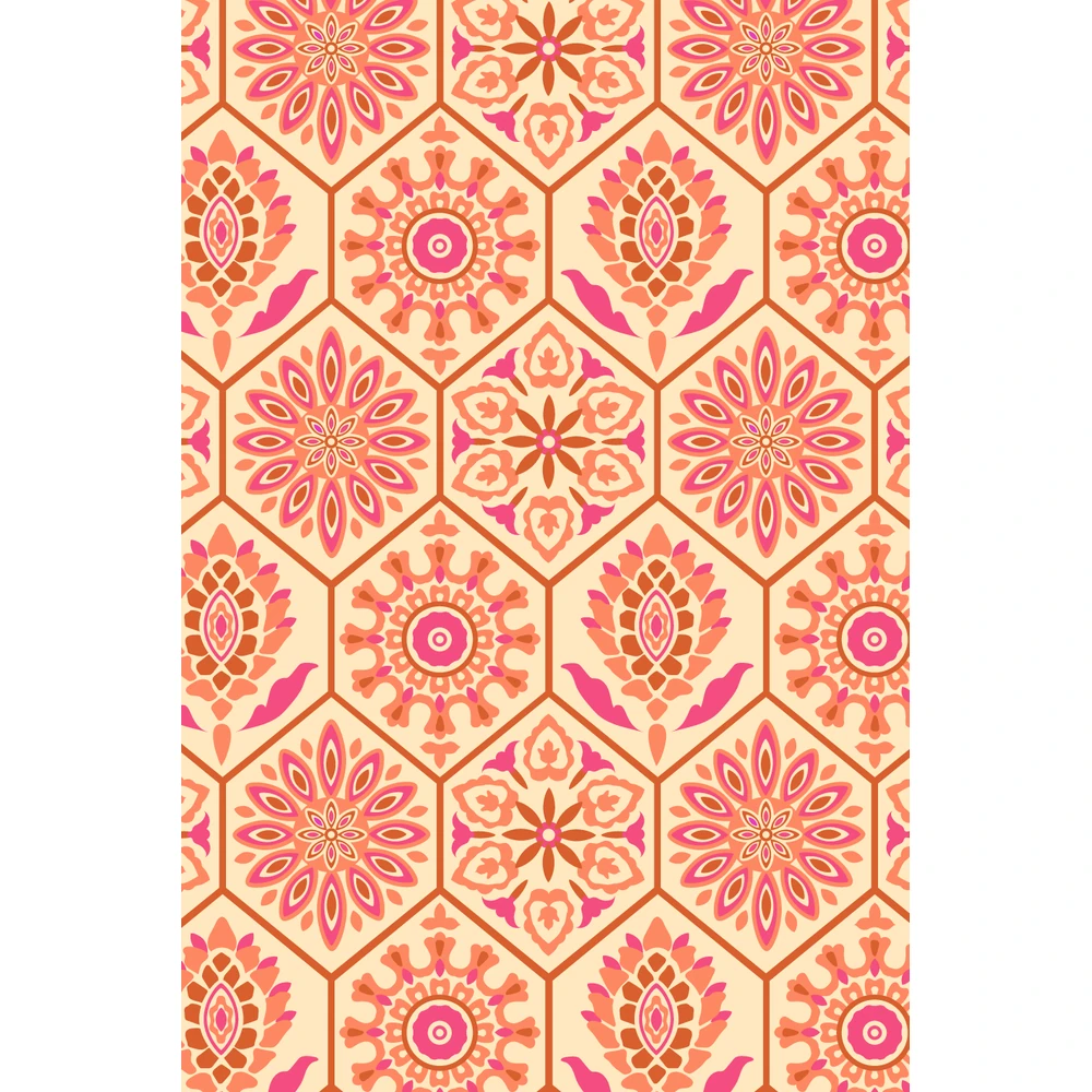 Blommie's Lifestyle Buitenkleed 180x270cm Creme/Koraal/Roze