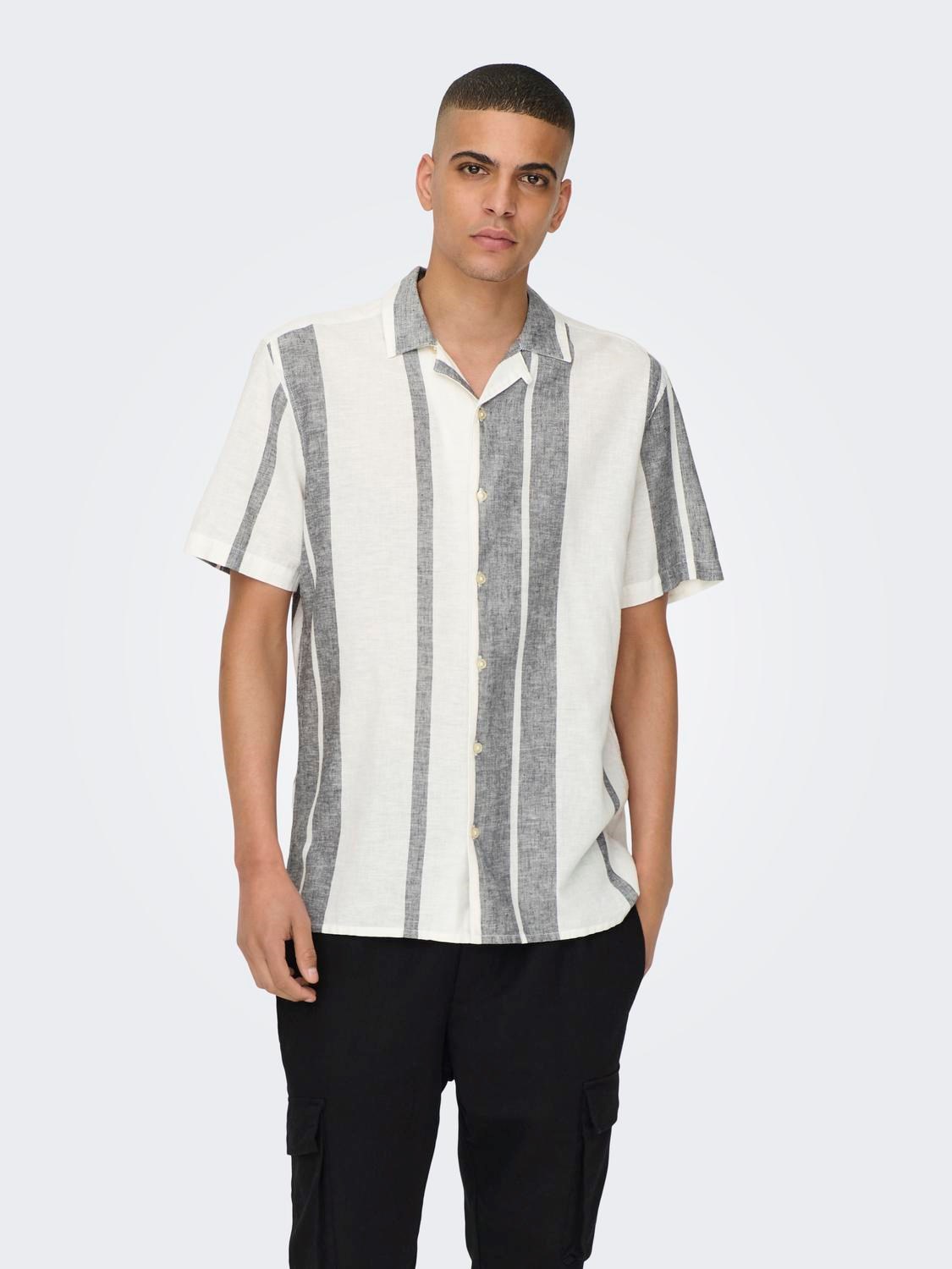 Only & Sons Caiden Ss Stripe Linen Resort