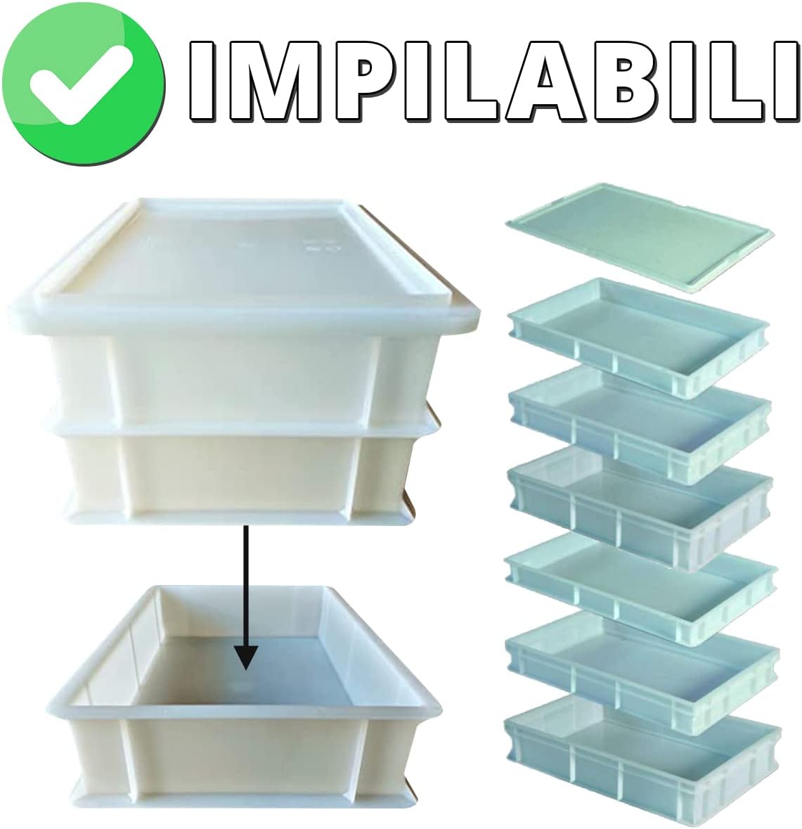 Genus Dei Plastic Deksel Voor Deegkrat 30x40x10Cm