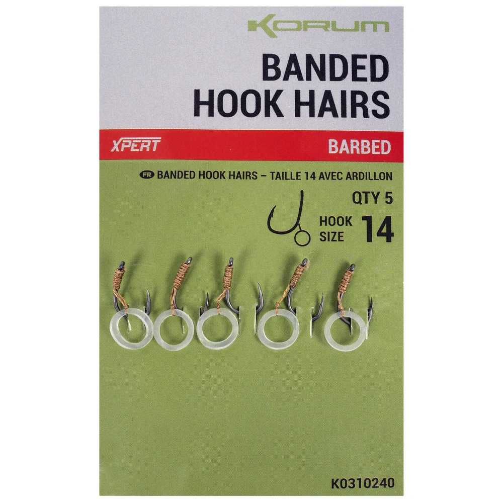 Korum Banded Hook Hairs-Barbed 14