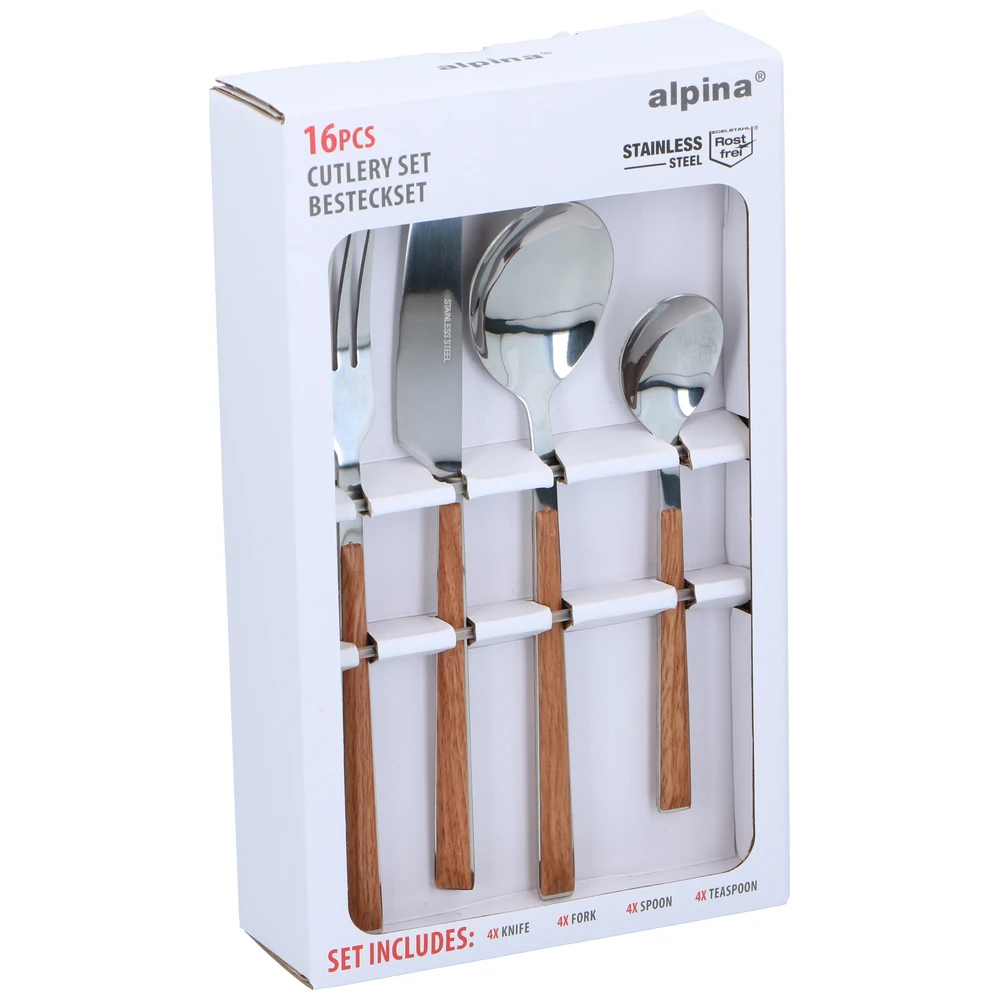 Alpina Bestekset 16 Delig Hout Dedign