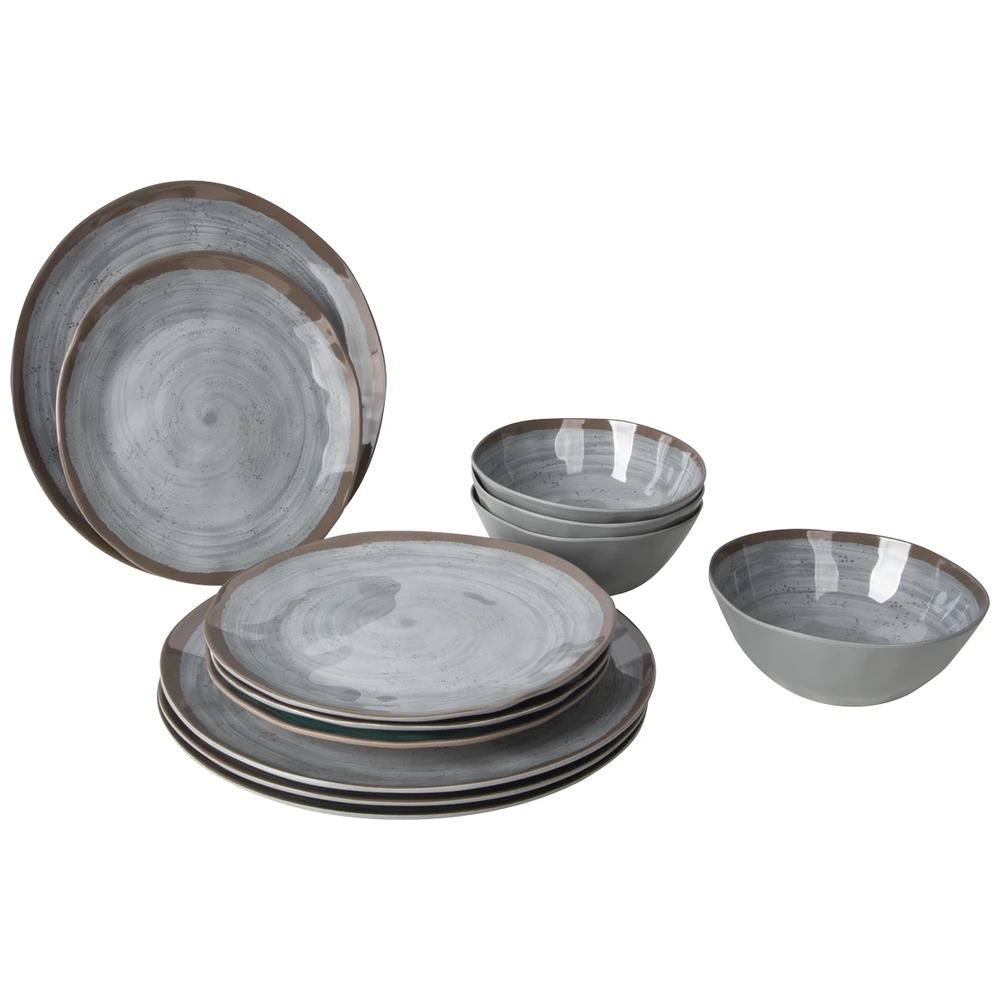 Bo-Camp Servies Halo 12Dlg Melam Grijs