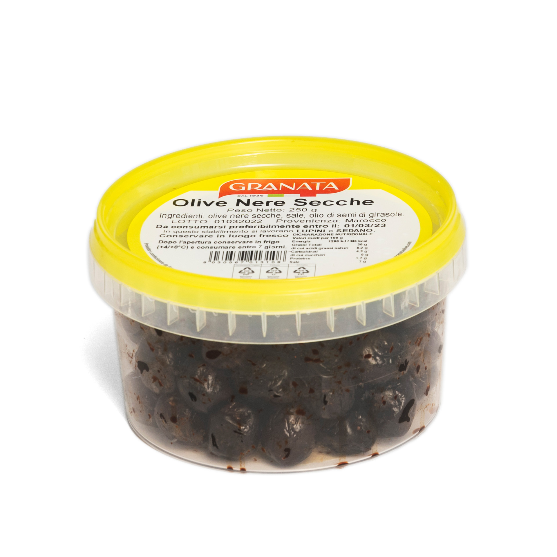 Granata Zwarte Olijven 250Gr