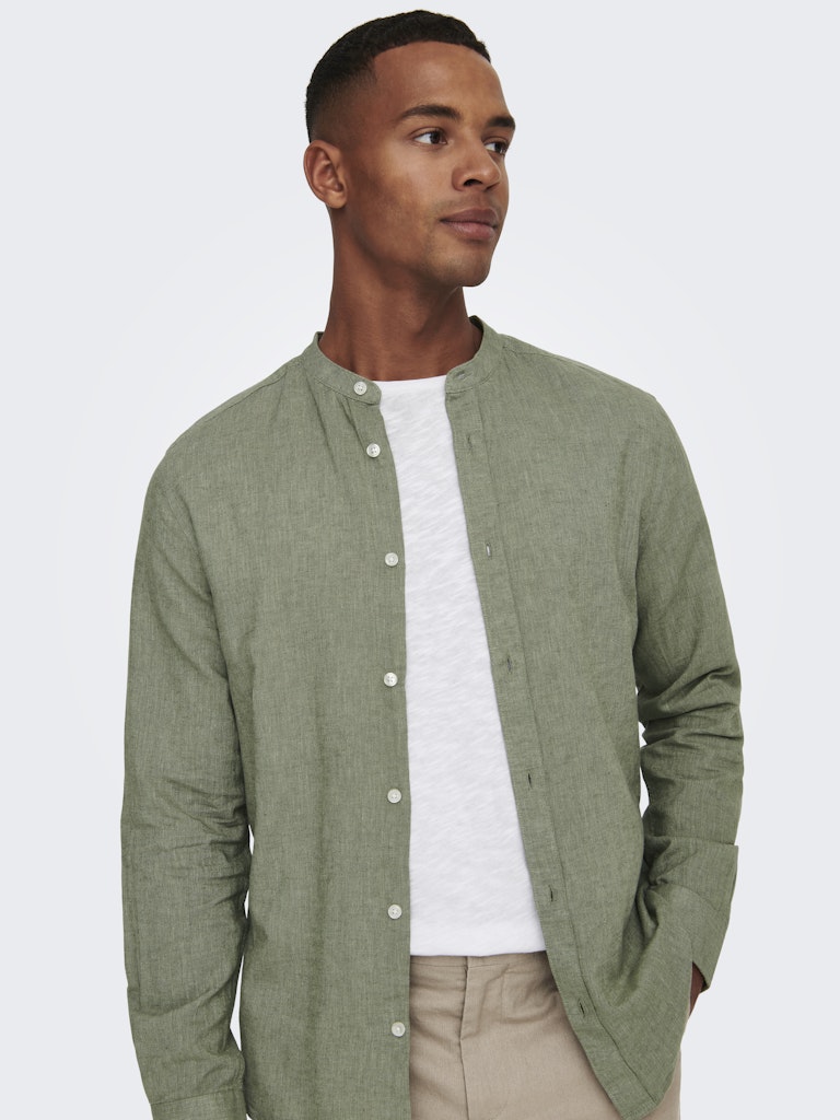 Only & Sons Caiden Life Ls Linen Blend Mao Heren