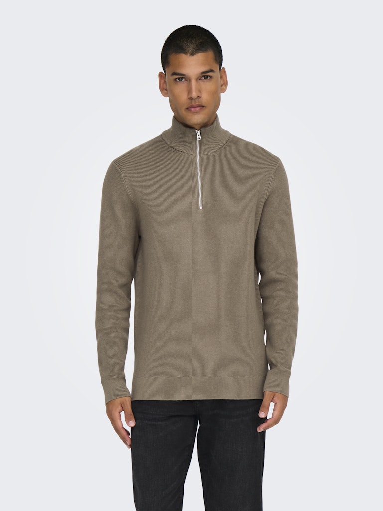 Only & Sons Phil Reg 12 Struc Half Zip Knit Heren