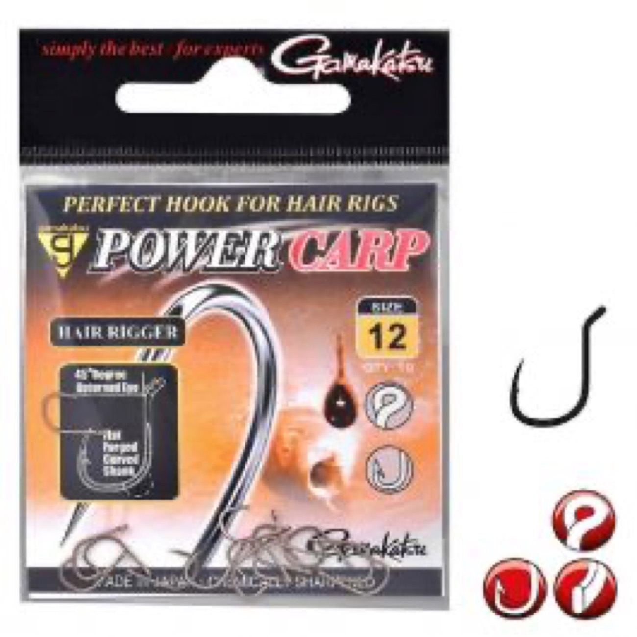 Gamakatsu Powercarp Hair Rigger Eyed Hook