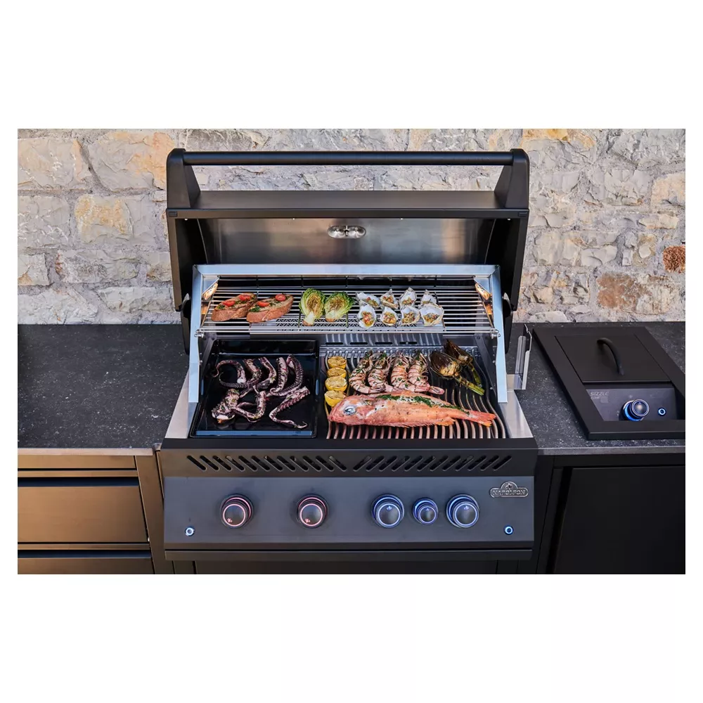 Napoleon Oasis Compact 105 Mat Zwart Met Big32-1 En Inbouw Sizzle Zone