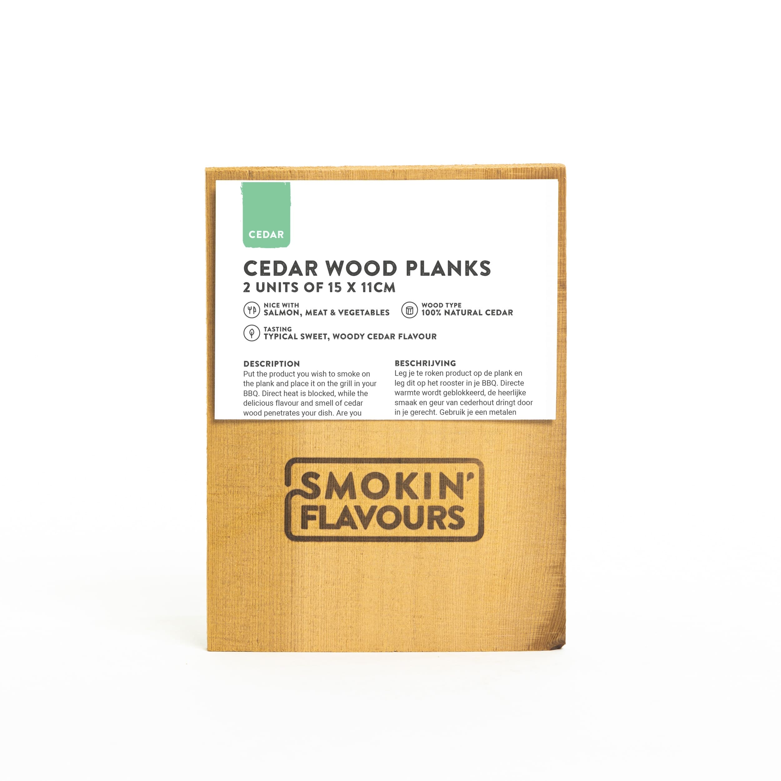 Smokin' Flavours Cederhouten Planken I Set Van 2 15X11X1 Cm