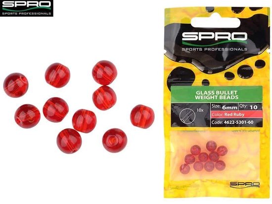 Spro Rnd Glass Beads Red Ruby 6Mm