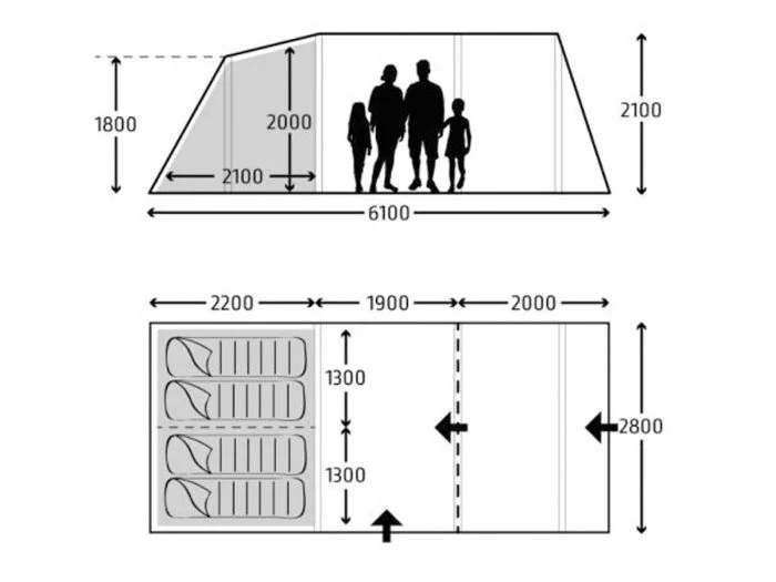 Kampa Tunneltent Hayling 4