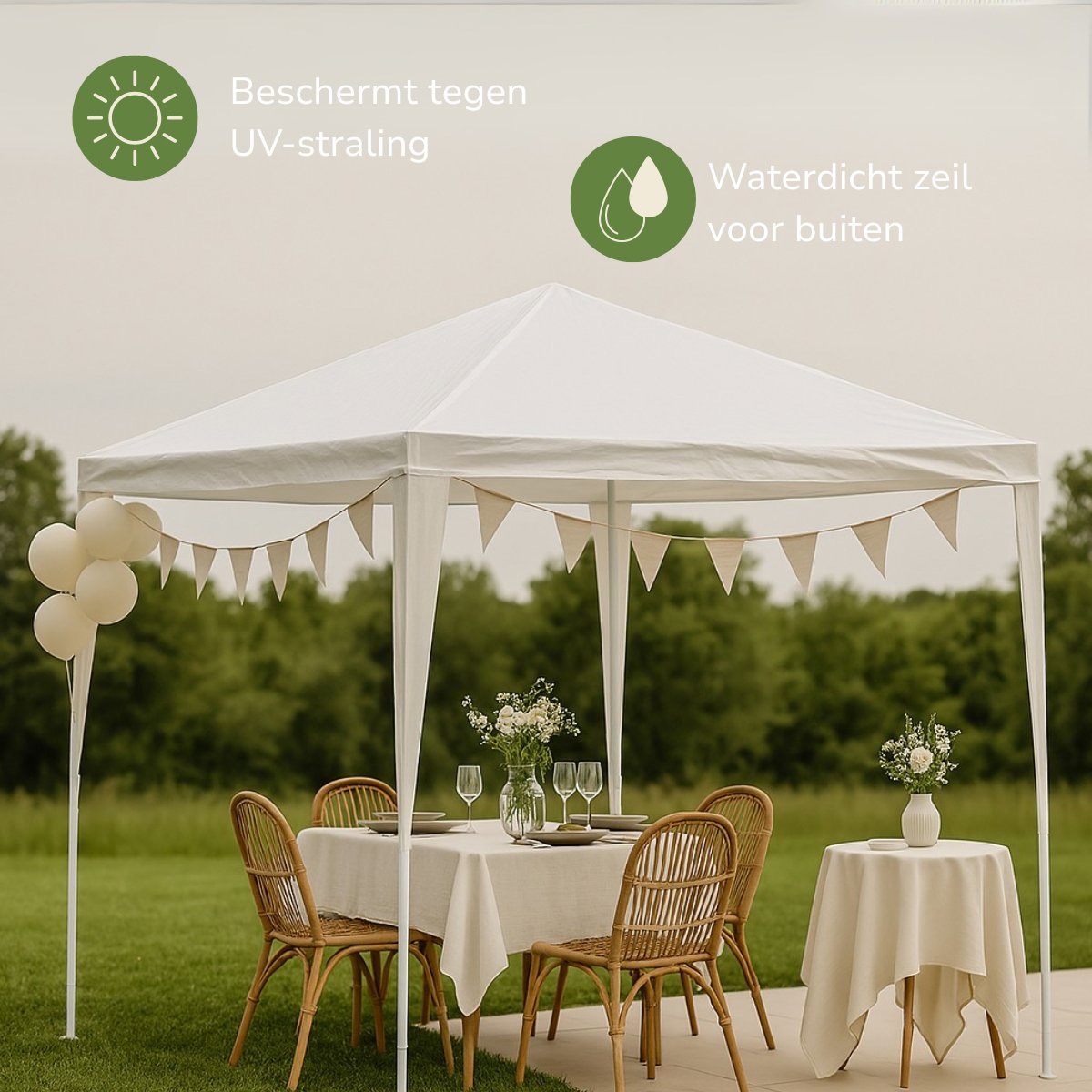 Kinzo Partytent 3 X 3 Meter - Wit