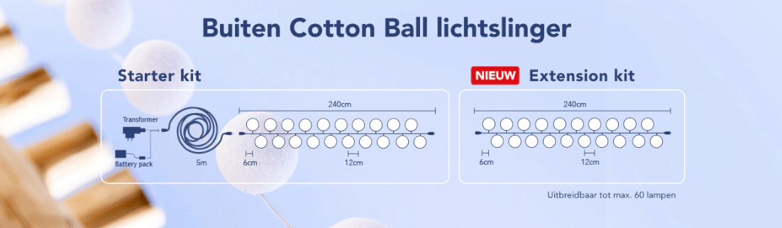 Cotton Ball Lights Outdoor Lichtslinger Glamping Copper Starter Kit