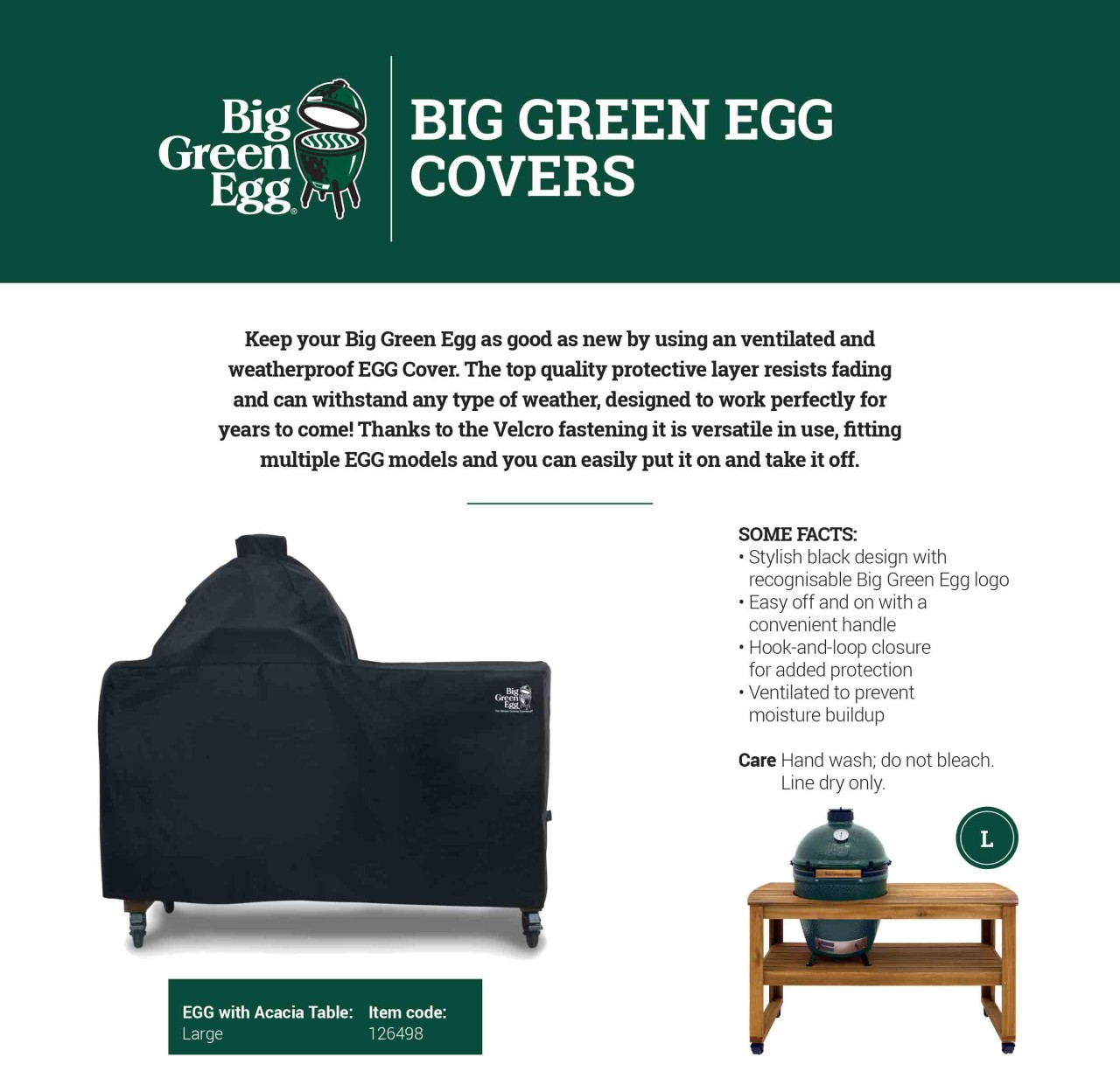 Big Green Egg Cover Table Large