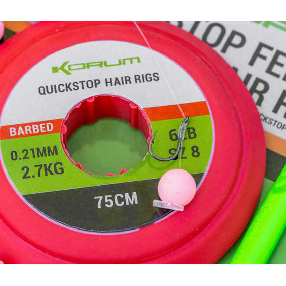 Korum Quickstop Feeder Hair Rig Haak12 0.19mm 75cm