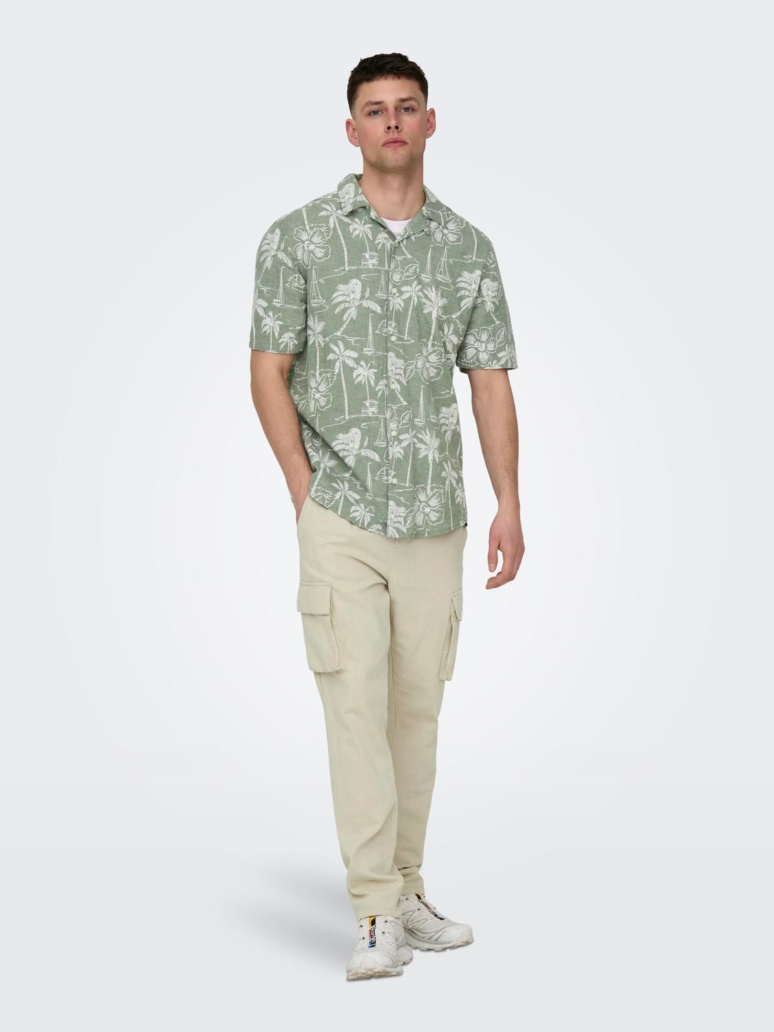 Only & Sons Caiden Ss Reg Hawaii Linen