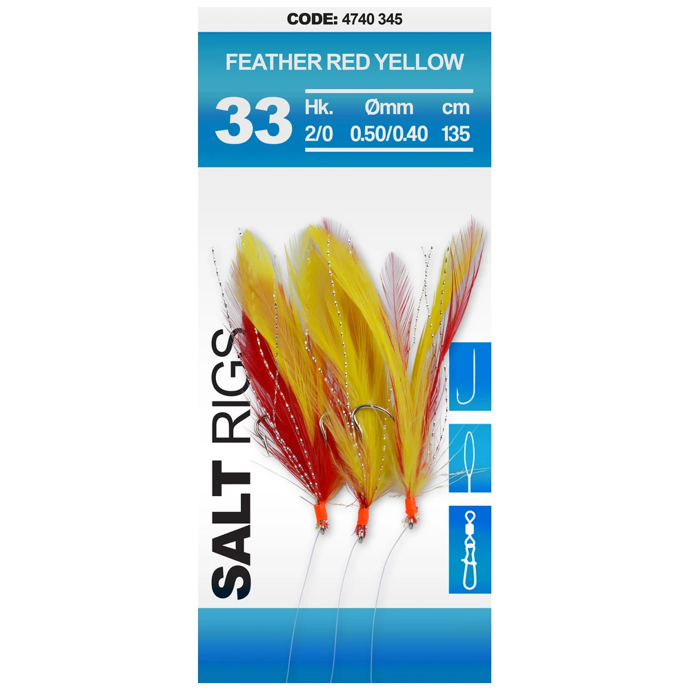 Spro Saltwater Salt Rigs Feather Red  Yellow 0.50/0.40Mm 135Cm