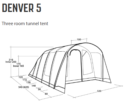 Outwell Tunneltent Denver 5