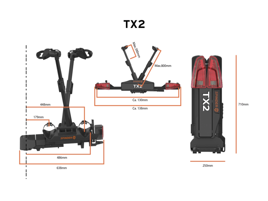Spinder Fietsendrager TX2