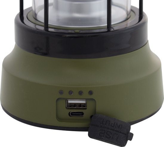 Eurotrail Retro Oplaadbare Windlamp - Olive