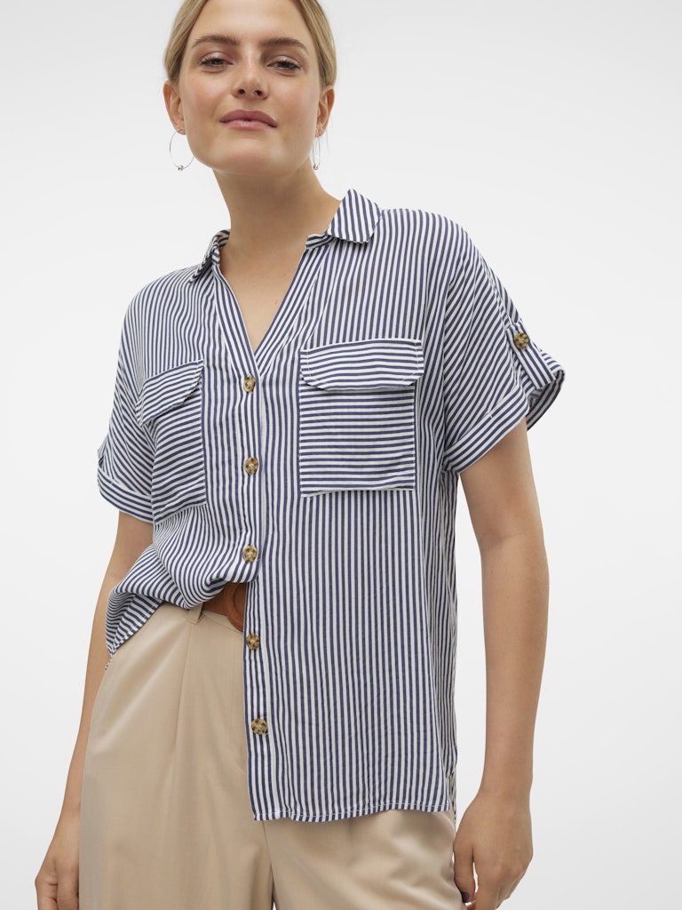 Vero Moda Bumpy SS Shirt Wvn Dames
